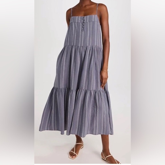Z Supply Dresses & Skirts - Z Supply | Waverly Stripe Maxi Dress, Worn Indigo xs